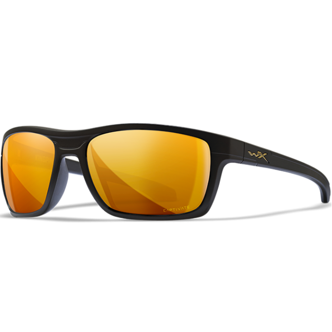 Wiley X Kingpin Ballistic Eyeshields - Black Frame - Captivate Polarized Bronze Mirror (ACKNG14)