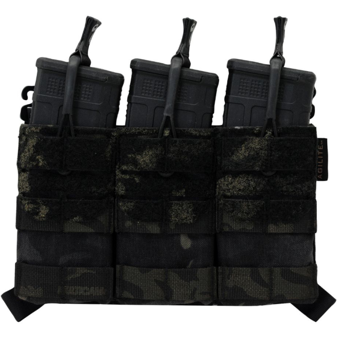 Agilite AG3 Placard 5.56 Triple Mag Pouch - Multicam Black