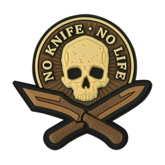 M-Tac No Knife - No Life 3D PVC Patch - Coyote (51128005)