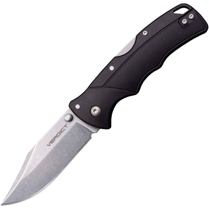 Cold Steel Verdict Clip Point Folding Knife - Black (FLC3CPSS)