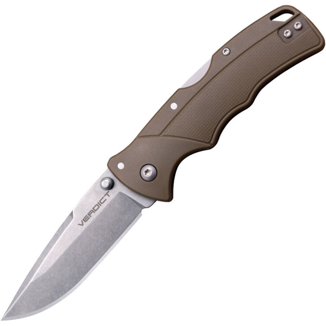 Cold Steel Verdict Spear Point Folding Knife - Flat Dark Earth (FLC3SPSSFDE)