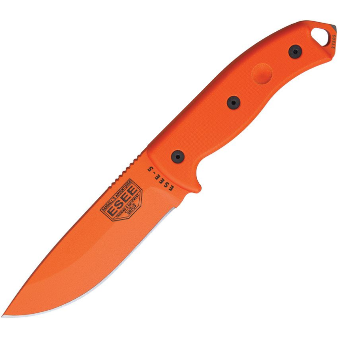 ESEE Model 5 G10 Full Orange Plain Edge Knife (5P-OR-OR)