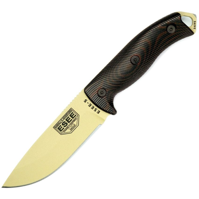 ESEE Model 5 3D G10 Desert Tan Plain Edge Knife (5PDT-004)