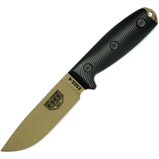 ESEE Model 4 3D G10 Dark Earth Plain Edge Knife (4PDE-001)