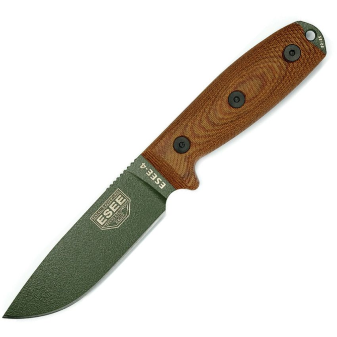 ESEE Model 4 3D Micarta OD Green Plain Edge Knife (4POD-011)