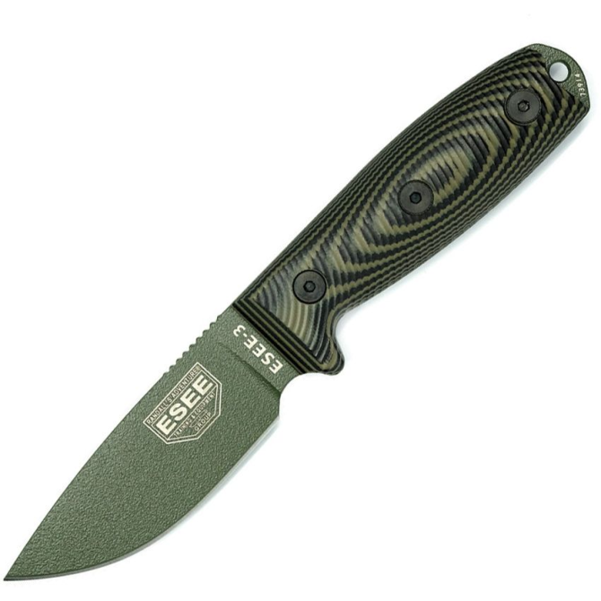 ESEE Model 3 3D OD Green Blade Knife (3PMOD-003)