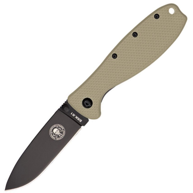 ESEE Zancudo Folding Knife - Black Edge - Desert Tan (BRKR1DTB)