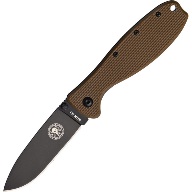 ESEE Zancudo Folding Knife - Black Edge - Coyote (BRKR1CBB)