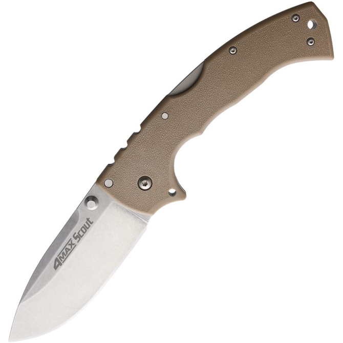 Cold Steel 4 Max Scout Folding Knife - Desert Tan (62RQDTSW)