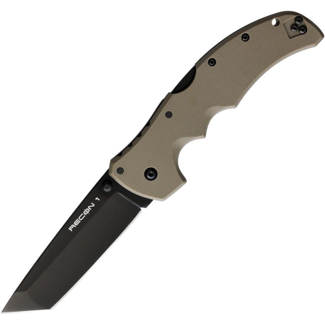 Cold Steel Recon 1 Tanto Plain Folding Knife - Dark Earth (27BTDEBK)