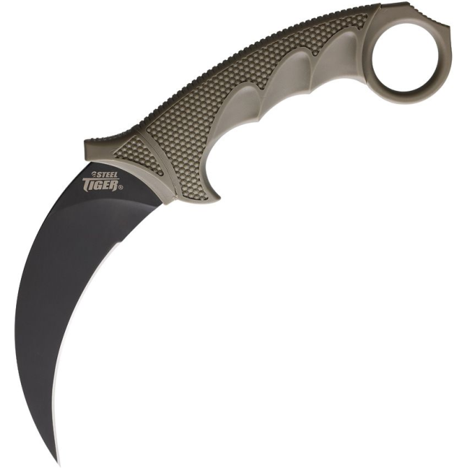 Cold Steel Steel Tiger Karambit Black Fixed Knife - Dark Earth (49KSTDEBK)