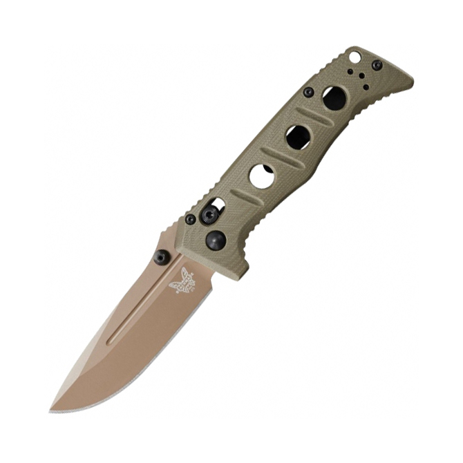 Benchmade Adamas Mini G10 Flat Earth Folding Knife - OD Green (273FE-2)