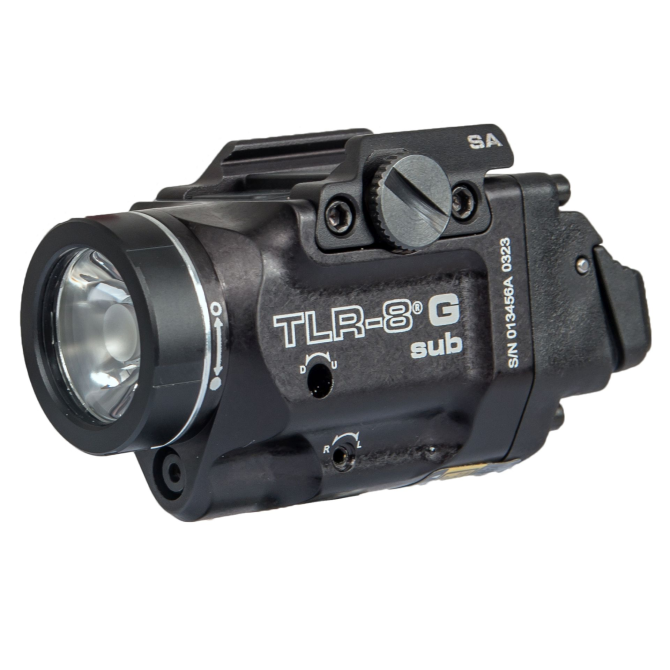 Streamlight TLR-8 G Sub 500 lm + Green Aiming Laser Flashlight - Glock 43X/48 MOS/RAIL (69431)