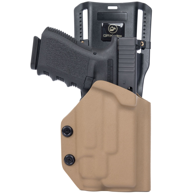 GR Kydex TACO OWB Drop Panel Holster - Glock 19 + Streamlight TLR7A - Coyote