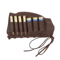 2WOLFS Lion Bullet/Shotgun Buttstock Ammo Holder - Leather Brown