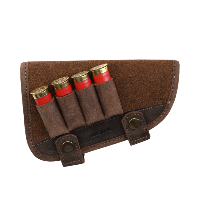 2WOLFS TIGER Shotgun Buttstock Ammo Holder - Loden Brown