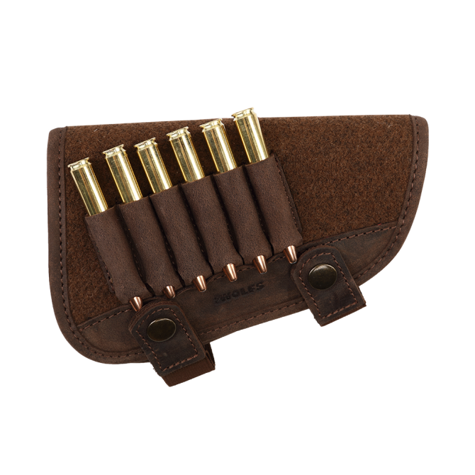 2WOLFS TIGER Bullet Buttstock Ammo Holder - Loden Brown