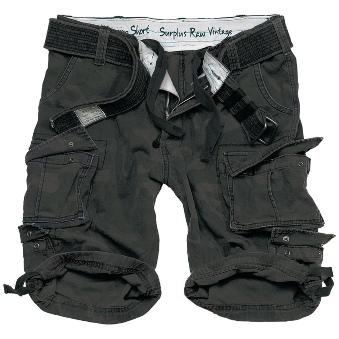 Surplus Division Shorts - Black Camo