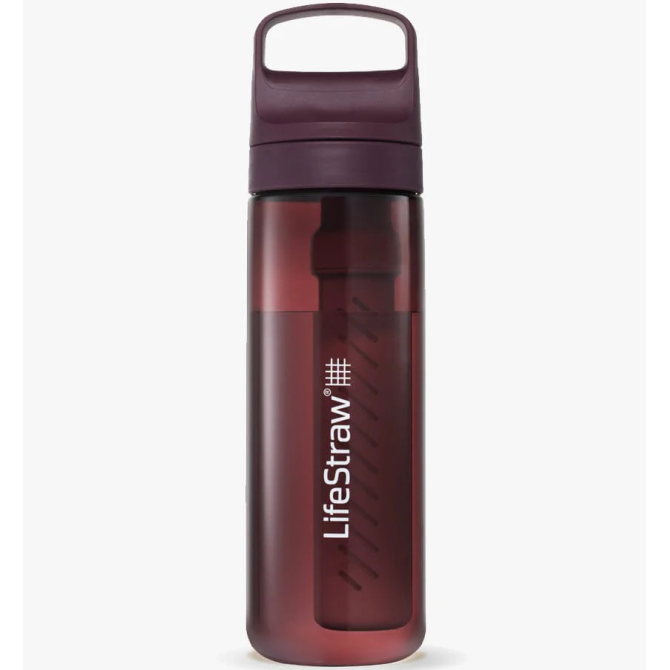 LifeStraw Go 2.0 Water Filter Bottle - 650 ml - Merlot