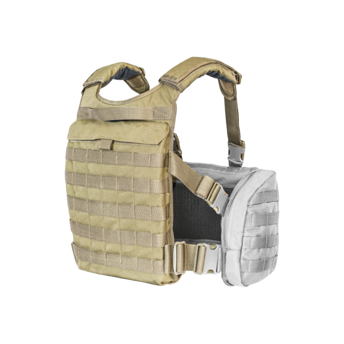 Tasmanian Tiger Trooper Back Plate Chest Rig Extension - IRR Stone Grey Olive (7070.332)