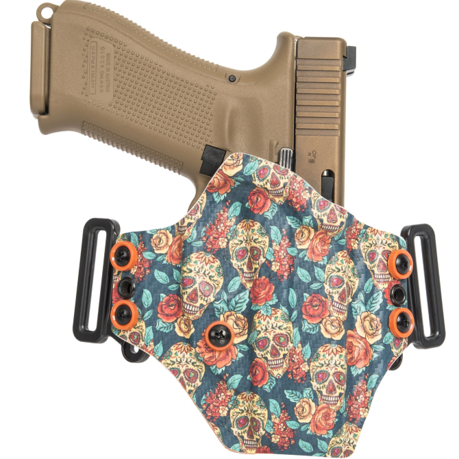 GR Kydex Minimalist OWB Holster - Glock 19 - Carbon Sugar Skulls