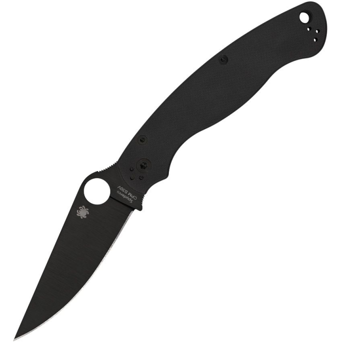 Spyderco Military 2 Black Blade Folding Knife - Black (C36GPBK2)