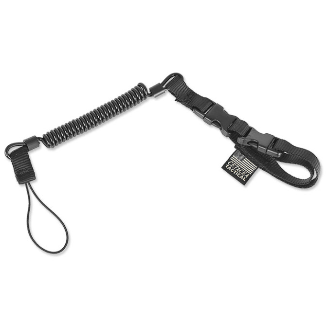 Cetacea Tactical Plain Clothes Mini-Coil Lanyard - Black