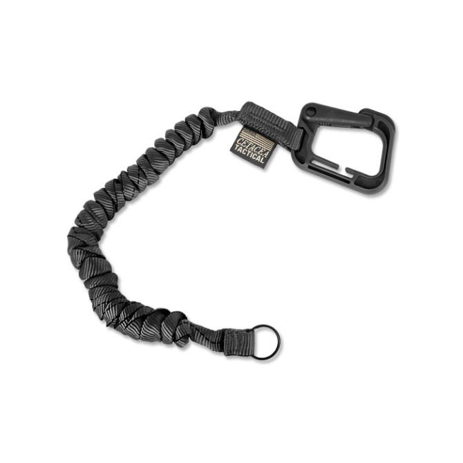 Cetacea Tactical Poly-Bina Covered Mini Coil Tether - Black