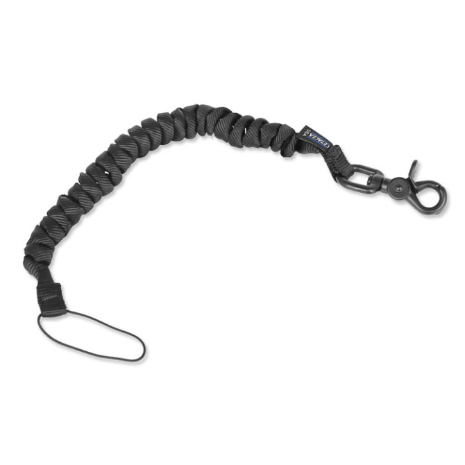 Cetacea Tactical Trigger Snap Covered Mini Coil Tether - Black