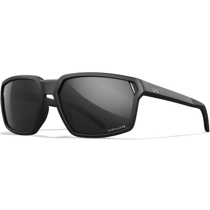 Wiley X Sierra Sunglasses - Black Matte Frame - Captivate Polarized Black Mirror (AC6SRA05)