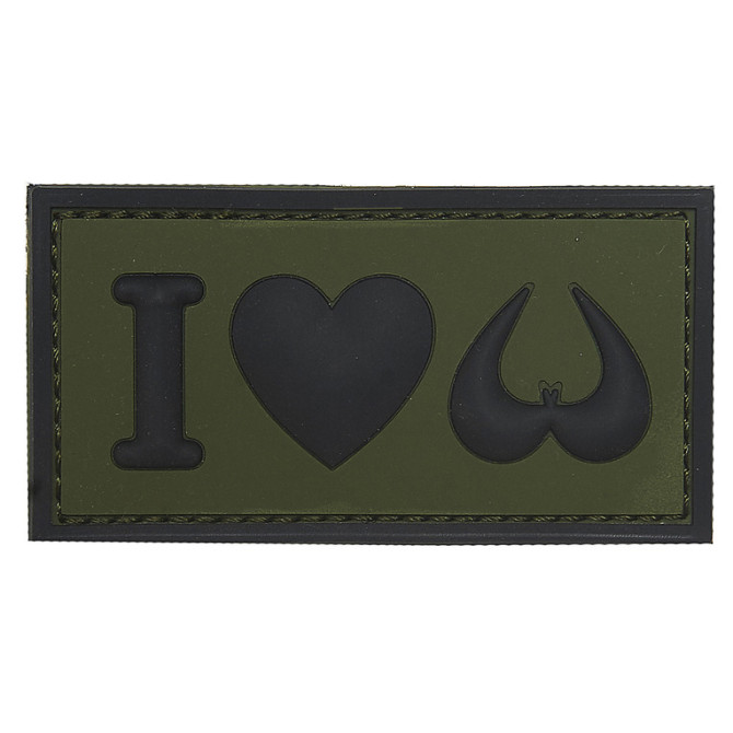 101 Inc. 3D PVC Patch - I Love Boobies - Green