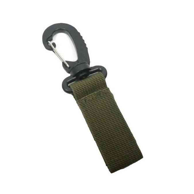 Mil-Tec Belt Keeper With Carabiner 70 mm - Olive Green