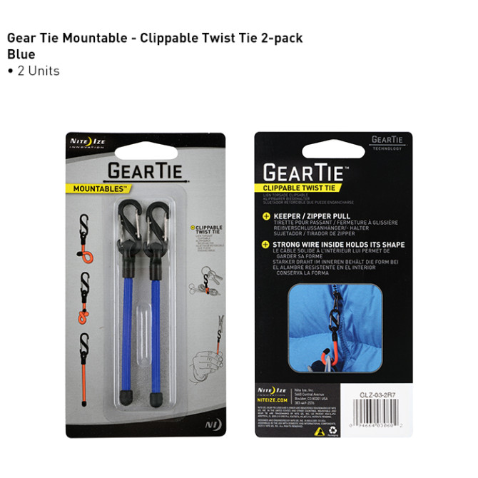 Nite Gear Tie Clippable 3 inch - Blue - 2Pack - GLZ-03-2R7