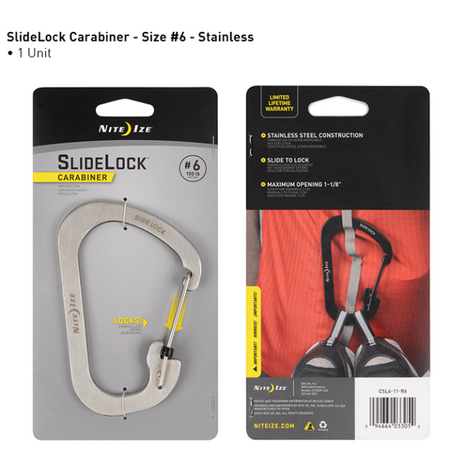 Nite Ize SlideLock Carabiner 6 - Stainless - CSL6-11-R6