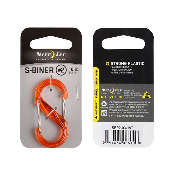 Nite Ize - Plastic S-Biner Size 2 - Orange Translucent