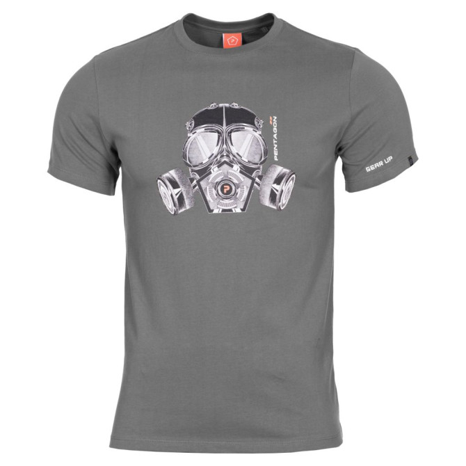 Pentagon Ageron Gas Mask T-Shirt - Wolf Grey