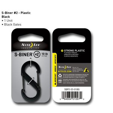 Nite Ize - Plastic S-Biner Size #2 - Black