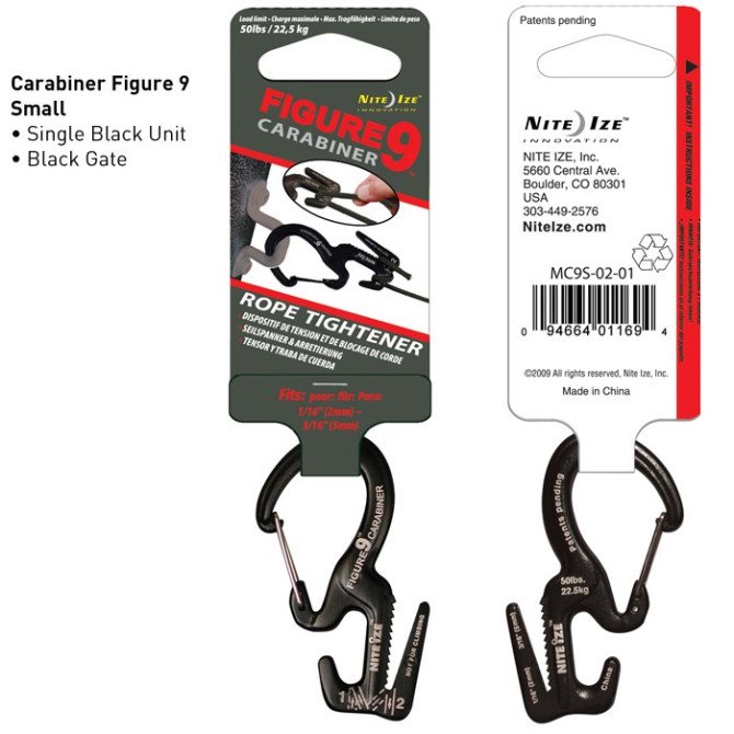 Nite-Ize Figure 9 Carabiner Small - Black Gate - MC9S-02-01