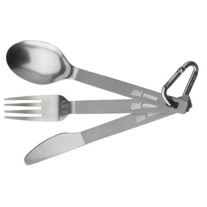 Esbit Titanium Cutlery Set with Pouch (TC3-TI)