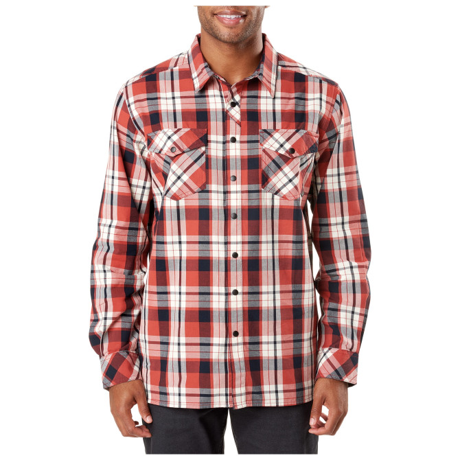 5.11 Tactical Peak Shirt - Long Sleeve - Oxide Red Plaid (72469-484)