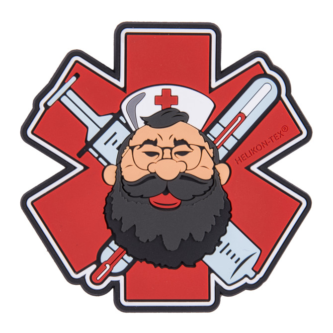 Helikon PVC Velcro Patch Beardman MEDIC - Red