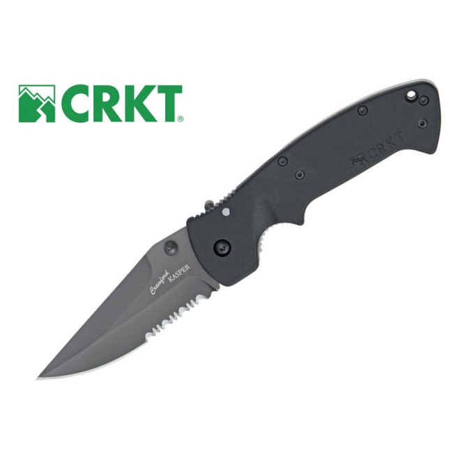 CRKT Crawford Kasper Folding Knife - Black Combo Edge (6783Z)