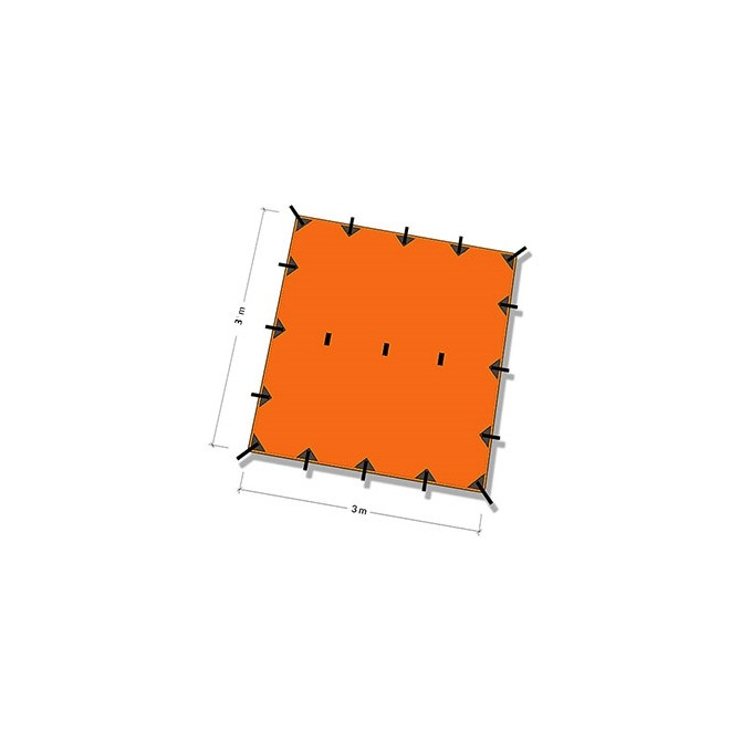 DD Hammocks Tarp 3x3 - Sunset Orange