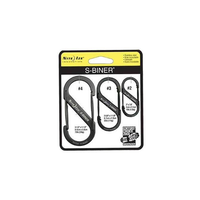 Nite Ize - S-Biner Set #2, #3, #4 - Black - SB234-03-01