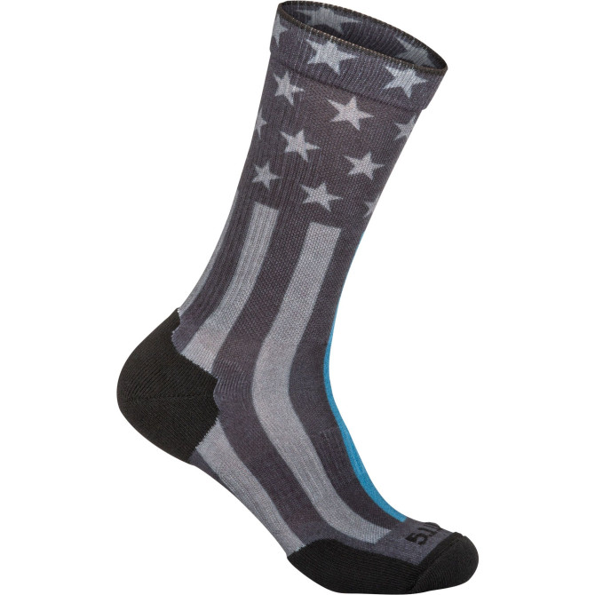 5.11 Sock & Awe Crew Thin Blue Line Socks (10041AA-019)