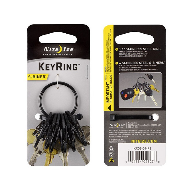 Nite Ize - KeyRing Steel - Black - KRGS-01-R3