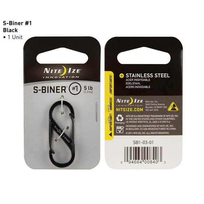 Nite Ize - S-Biner Size #1 - Black - SB1-03-01