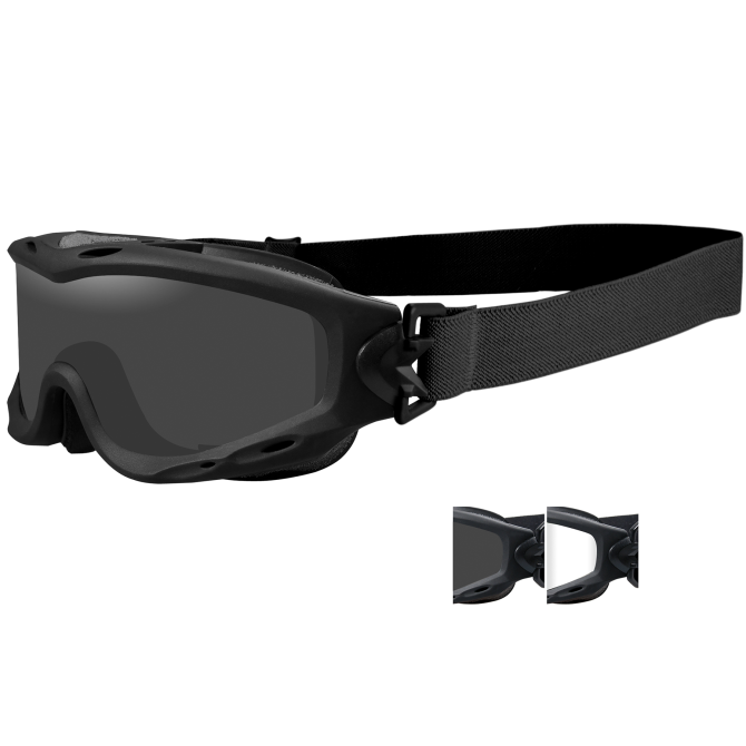 Wiley X Spear Tactical Goggle - Black Frame - Smoke/Clear (SP29B)