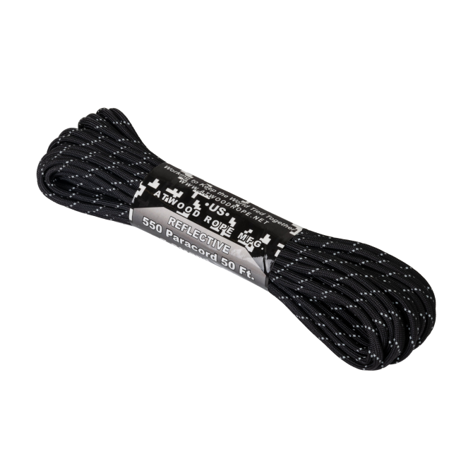 Atwood 550 Paracord Reflective (50ft) - Black