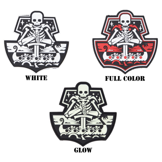 JTG 3D Rubber Patch - Viking Ghostship Skull V1